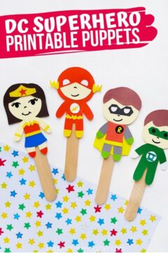 Printable Superhero Puppet Craft (with Video)