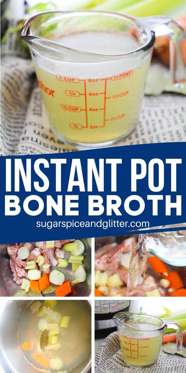 How to make flavorful and nutritious Instant Pot Bone - the perfect way to nourish yourself using kitchen scraps! Add to soups, sauces, or enjoy plain