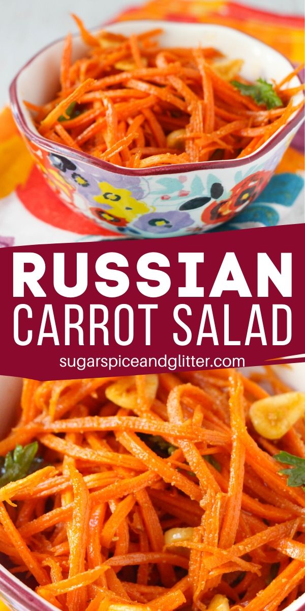 A delicious carrot slaw perfect for an easy side salad or burger topping - I enjoy mine with a big scoop of rice! This is a kid-friendly take on a Russian carrot salad with just 6 ingredients and less than 10 minutes prep time