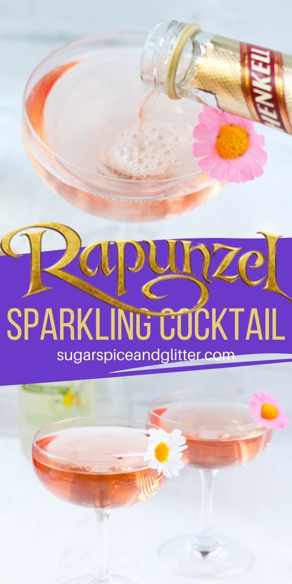 Sweet and bubbly - just like Rapunzel! These champagne cocktails are perfect for toasting to a Disney vacation or adding to a Disney movie night