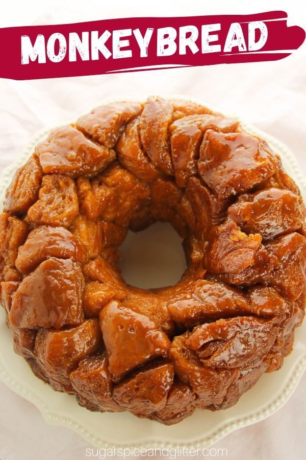 A super simple recipe for Biscuit Dough Monkey Bread - easy enough for the kids to make, and tastes just like the center of a cinnamon roll! Perfect for dessert or a fancy brunch