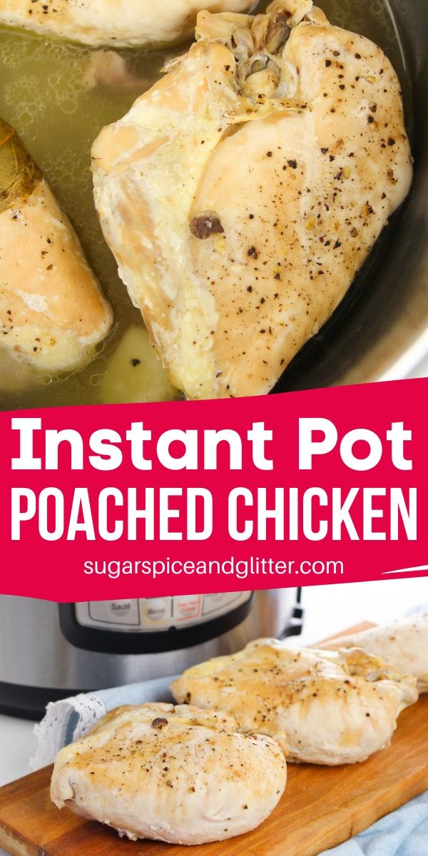 A super easy Instant Pot Chicken recipe for meal prepping chicken for the week! This method takes 2 minutes active prep time and you will have enough cooked, shredded chicken for the week!