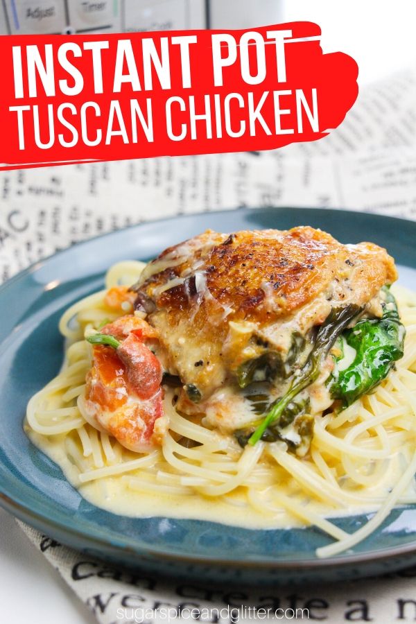 Instant Pot Tuscan Chicken is a family-friendly chicken dinner ready in less than 20 minutes! It's the perfect weeknight meal when you want something special and restaurant-quality