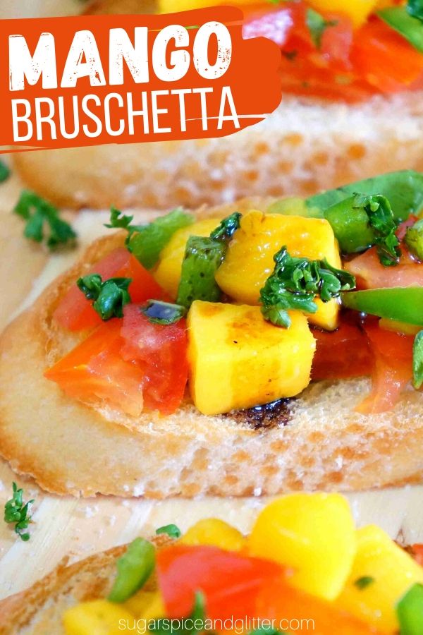 How to make mango bruschetta - a fun new twist on bruschetta that is the perfect combination of sweet and savoury. Perfect for a summer appetizer