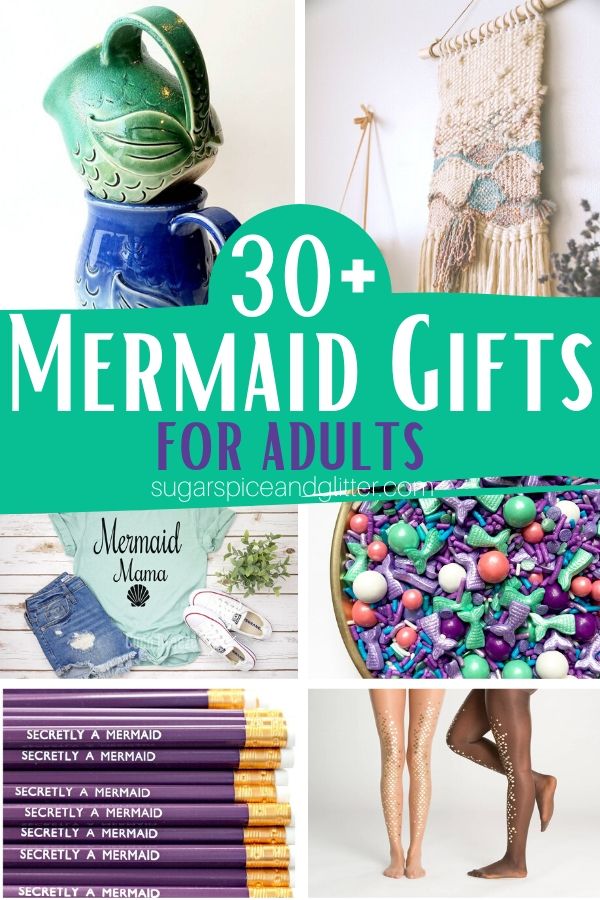 Unique Mermaid Gift Ideas for Adults - from clothing, accessories, decor and practical items they can use every day! Fun Mother's Day gift ideas or Christmas mermaid gifts