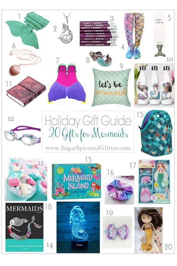 Mermaid Gifts for Girls Mermaid Bag,Girls Gifts,Birthday Decorations for Teen Girls 7 Pcs 