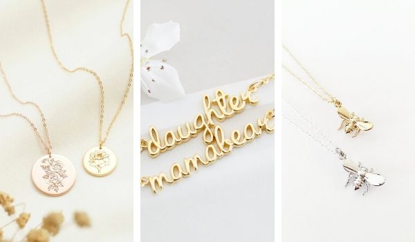 Amosfun Mom Matching Necklace Mother Daughter Necklace Mom Birthday Gifts from Daughter Son Mama Mamas Mini Pendant Necklace 