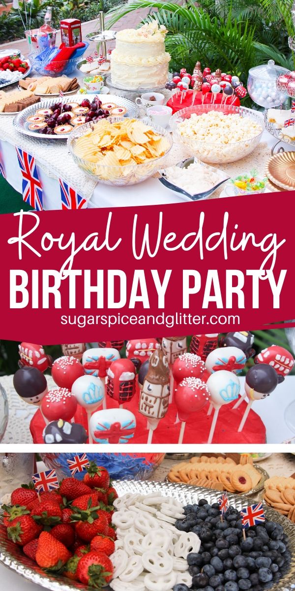 How to plan the ultimate Royal Wedding party - whether for a birthday party or a fun bridal shower theme, we've got you covered with all of the food, decor, activity and party favor ideas - all on a budget.