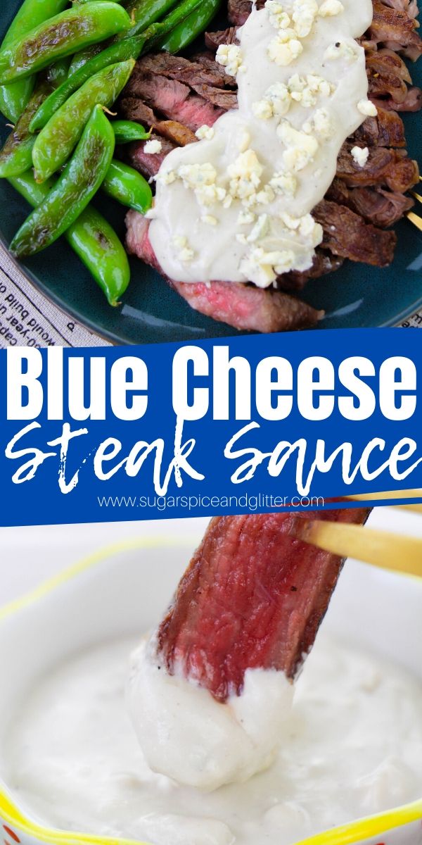 A decadent and mouth-watering blue cheese steak sauce, ready in less than 5 minutes! The perfect recipe for a special occasion dinner: Valentine's Day, Father's Day, etc.