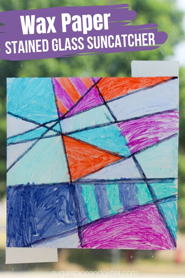A super simple craft for kids with very little prep and no clean up! These pretty Wax Paper Suncatchers are made with materials you probably already have in the house!