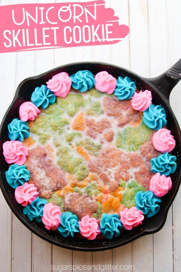 Unicorn Skillet Sugar Cookie (with Video)