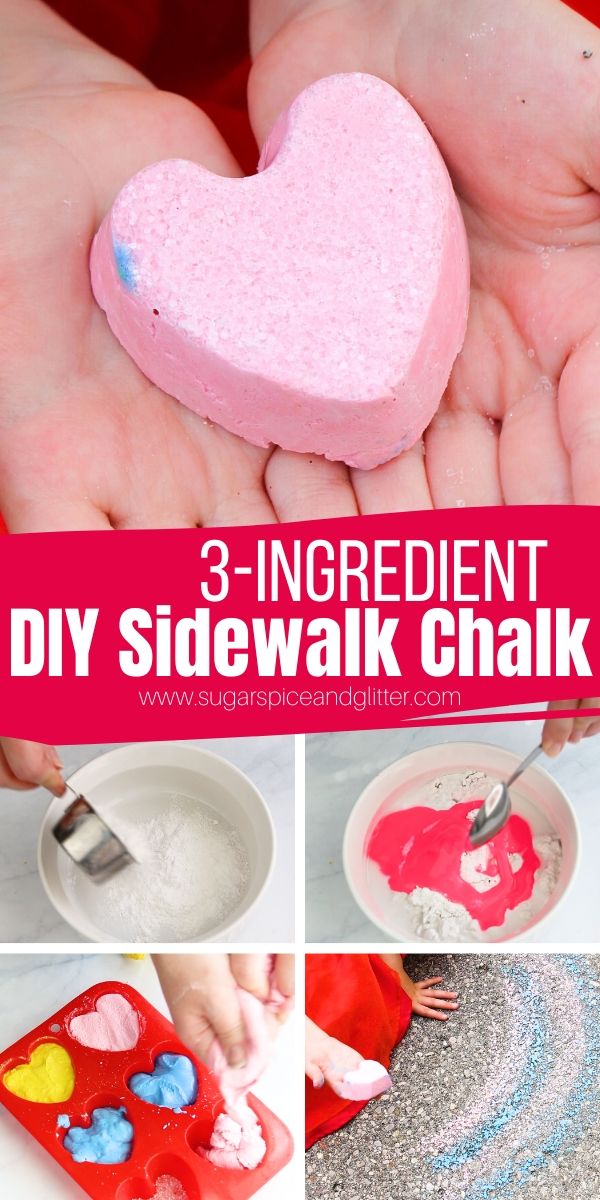 How to make sidewalk chalk with just three ingredients. Step-by-step tutorial plus a video so you can make foolproof, amazing sidewalk chalk in any shape - perfect for summer parties or a special summer surprise for the kids