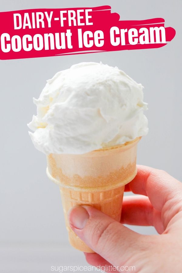 How to make coconut nice cream - just two ingredients and two minutes of effort to make the best coconut soft serve ice cream - the perfect dairy-free dessert for summer!