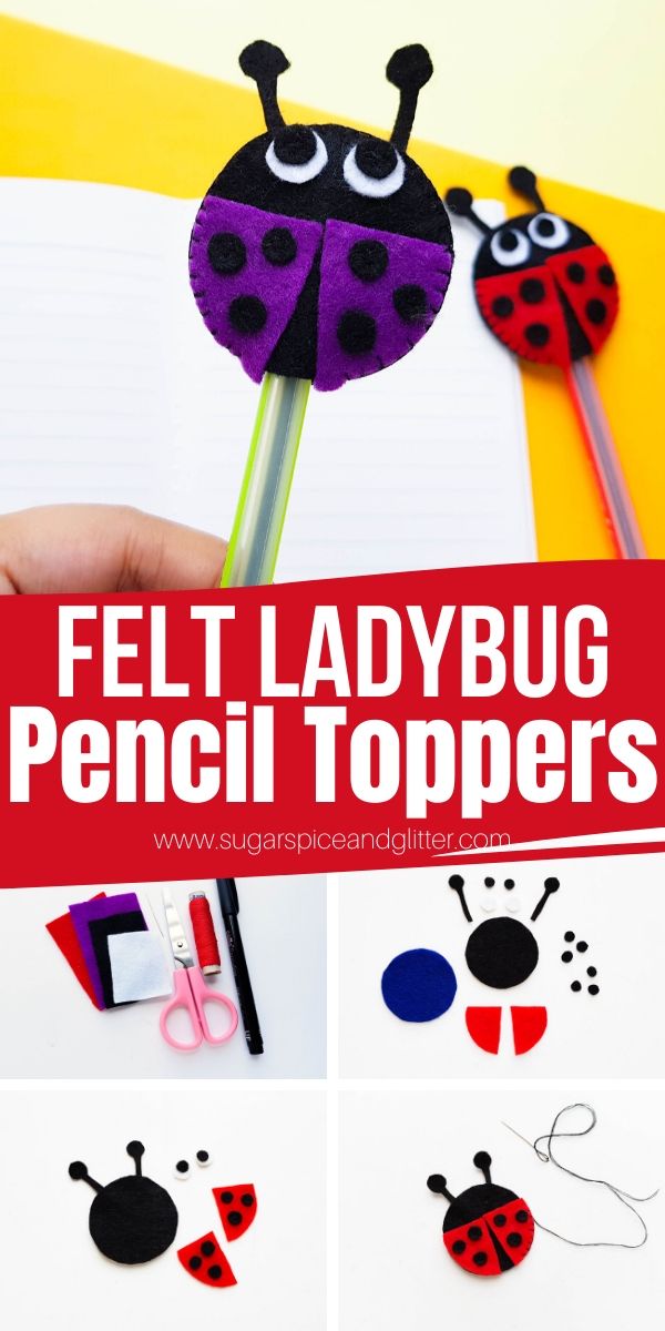 How to make the cutest felt pencil toppers! This DIY School Supply craft is an easy and inexpensive way to personalize your school supplies or add some whimsy to your desk