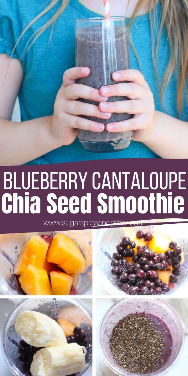 Kids LOVE this Nutrient-Packed Wild Blueberry Chia Seed Smoothie. Packed with healthy ingredients and perfect for on-the-go breakfasts or a healthy afternoon snack