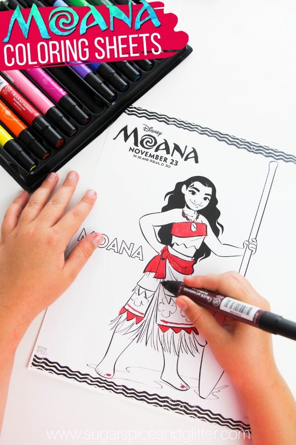 Free Moana Coloring Pages - perfect for a Moana Family movie night or as a Moana Party goodie gift. Free Disney Coloring Pages for Kids