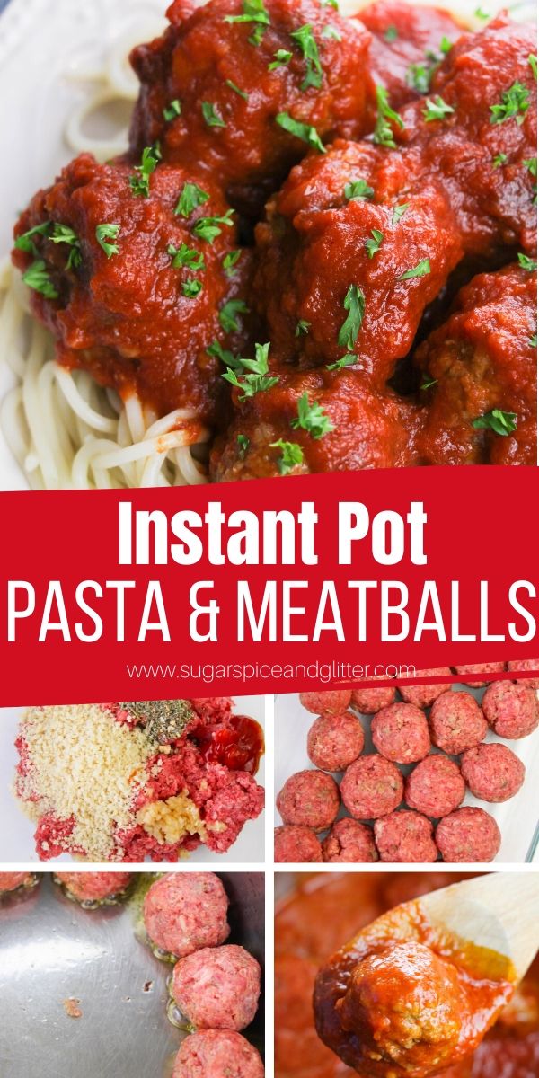 How to make meatballs and sauce in the Instant Pot! The perfect comfort food meal for a busy night made with easy homemade Italian meatballs and a simple, healthy tomato sauce.