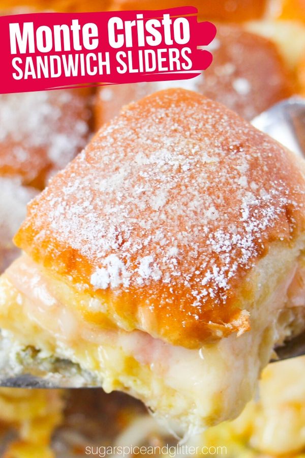 The best party sandwiches, these Monte Cristo Sandwich Sliders are perfect for BBQs, brunches or any party. Sweet, savory and cheesy, they are so completely satisfying and delicious. Serve as appetizers or a main along with a side salad