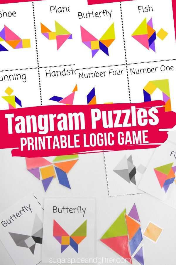 Free Printable Tangram Puzzles - 2D puzzles that teach kids a variety of math concepts, build visual-spatial skills and fine motor skills. (Plus they're fun!)