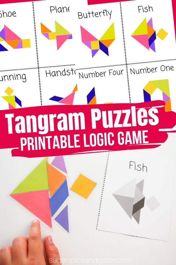 Tangram Puzzles encourage kids to think creatively while visual-spatial skills, math skills and math vocabulary. These fun printable puzzles are perfect for road trips or busy bags