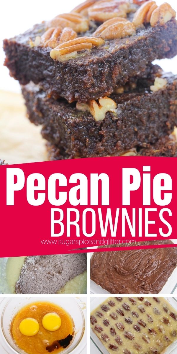 How to make pecan pie brownies, a fun hybrid dessert that gives you the caramelized ooey gooey topping of a pecan pie with the rich, chocolatey flavor of decadent brownies. The BEST fall dessert recipe this year