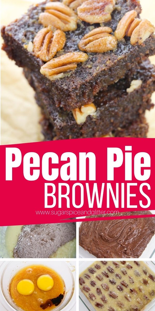 The fudgiest brownies you will ever make! These Pecan Pie Brownies are the best of both worlds - caramelized pecan pie topping with a rich, fudgy brownie. The PERFECT fall dessert recipe