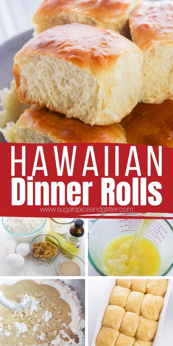 How to make Hawaiian Dinner Rolls at home, a supers simple step-by-step recipe for the perfect soft and fluffy dinner rolls with that classic sweet, buttery flavor we all know and love