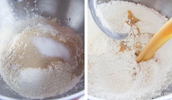 in-process images showing how to make Hawaiian dinner rolls