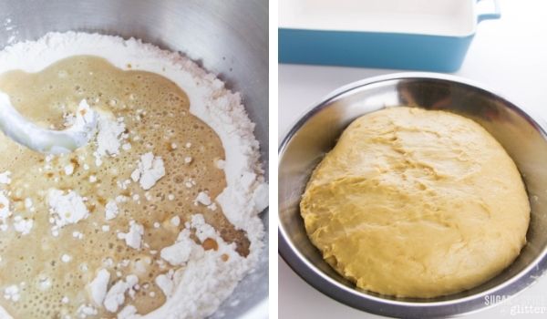 in-process images showing how to make Hawaiian dinner rolls