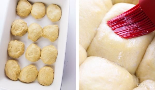 in-process images showing how to make Hawaiian dinner rolls