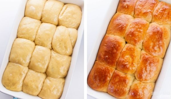 in-process images showing how to make Hawaiian dinner rolls