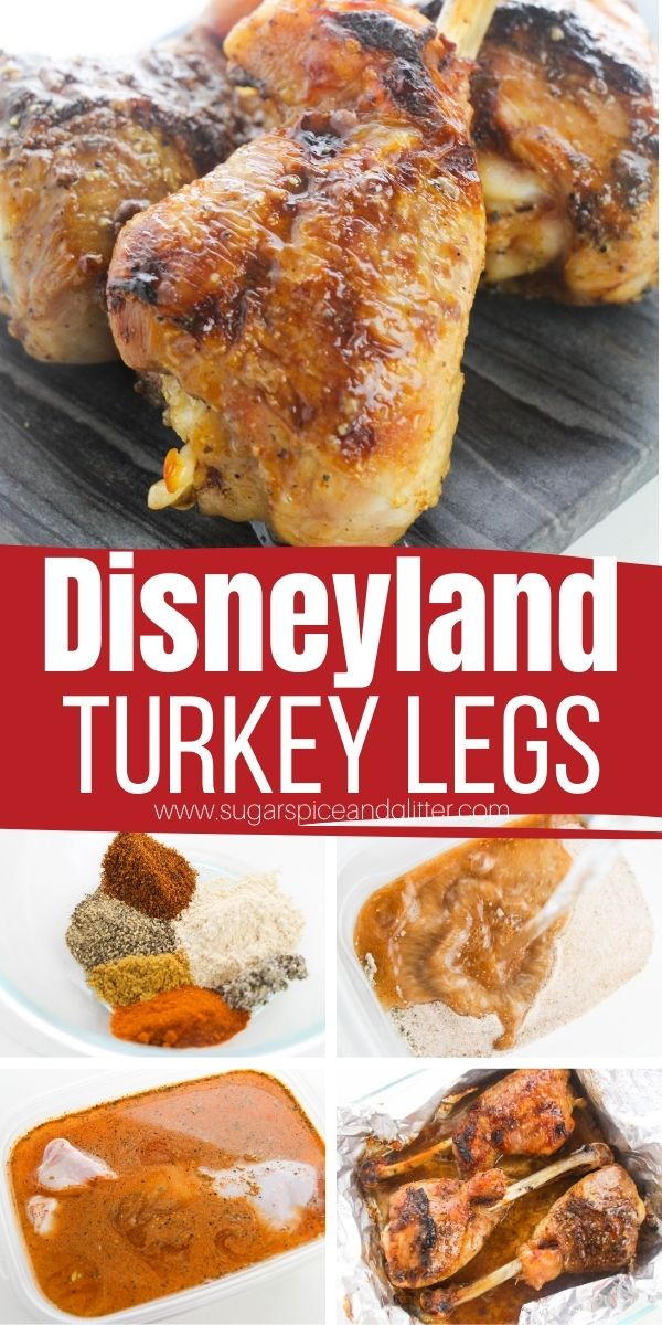 How to make Disney Turkey Legs at home - using the oven! This simple roasted turkey legs recipe results in juicy, smoky turkey legs - no smoker required! If you're missing the Disney Parks, this copycat Disney recipe will definitely satisfy some of your cravings