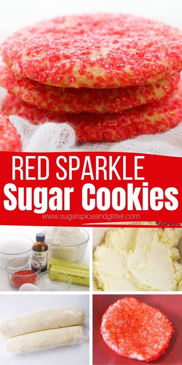 How to make sugar cookies rolled in sugar crystals, a fun cookie recipe you can adjust to suit any theme or color scheme. Skip the fancy cookie decorating and make sparkly, glitter cookies with a crunchy, sugar exterior and a soft pillowy interior that just melts in your mouth