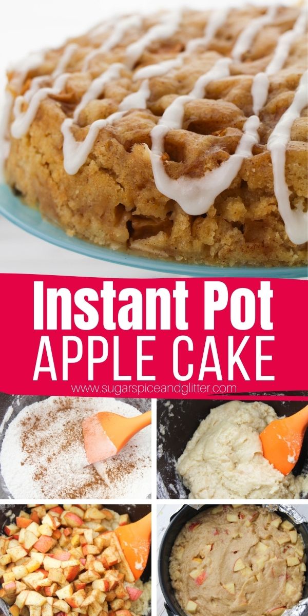 A delicious, melt-in-your-mouth Instant Pot Apple Cake, for when you'd rather play in the leaves than babysit the oven. This super simple cake makes a great easy fall dessert