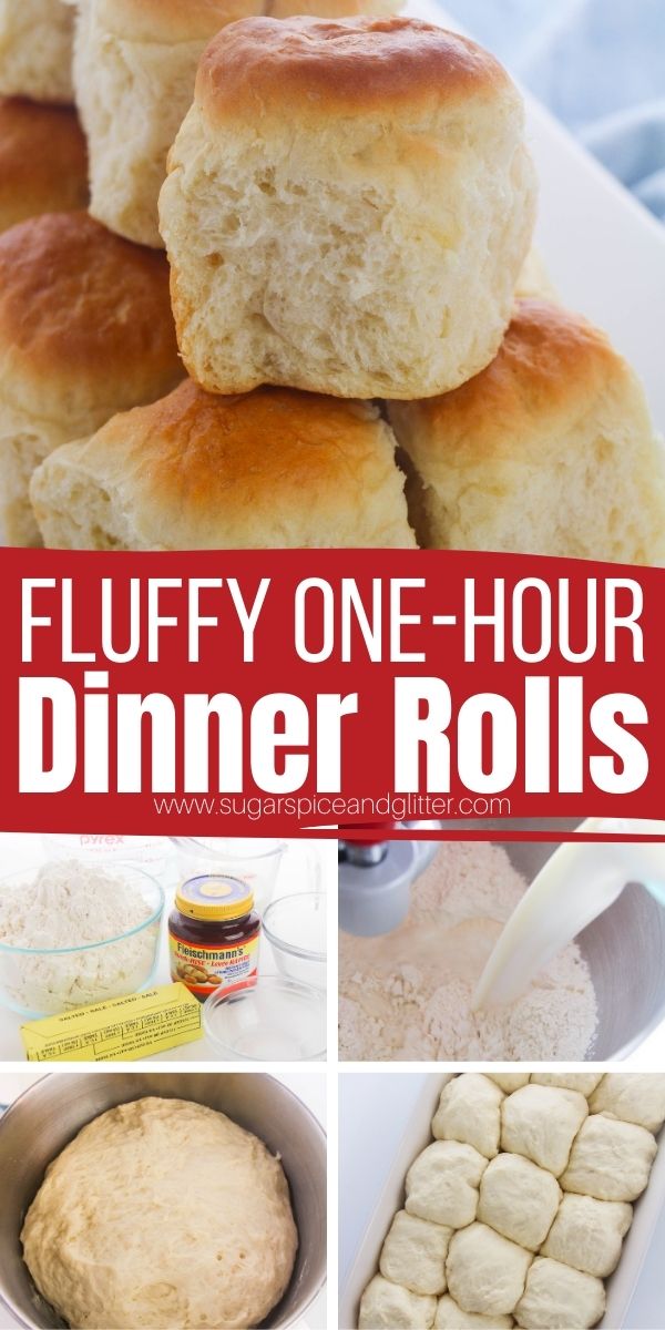 Soft and Fluffy One Hour Dinner Rolls ⋆ Sugar, Spice and Glitter