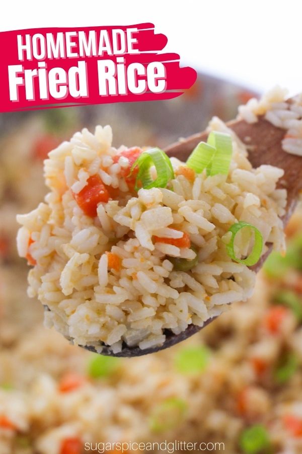 How to make fried rice at home - the perfect easy side dish for a variety of Asian-inspired suppers. This easy homemade fried rice can be customized with a variety of different proteins, veggies or seasonings to suite your family's preferences.