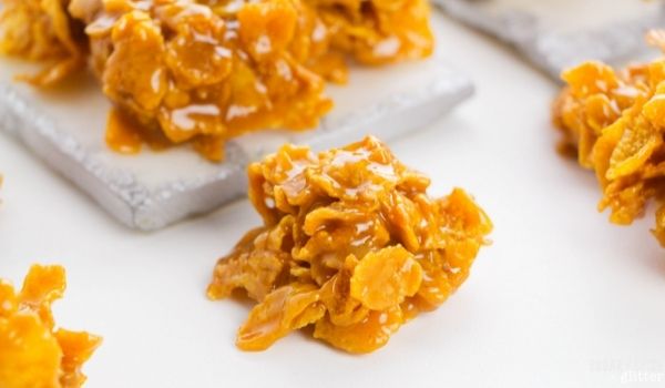 cornflake cookies on a white background