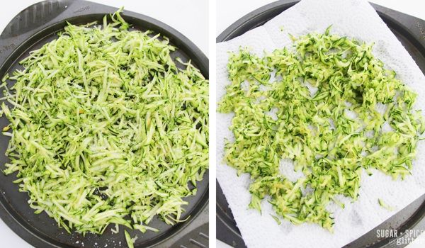 in-process images of how to make zucchini cheddar biscuits
