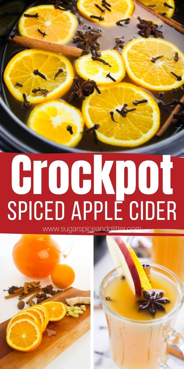 How to make crockpot spiced apple cider using homemade mulling spices. Your whole home will smell amazing and you'll have a delicious, special drink for parties, family nights, or just a treat to come in from the cold to