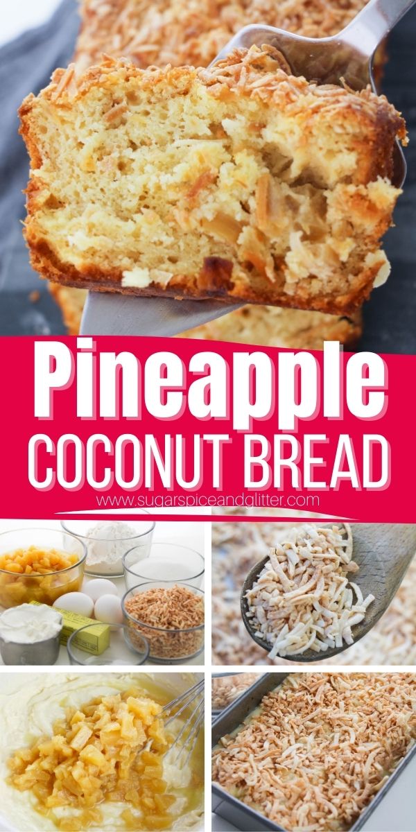 Pineapple Coconut Loaf Cake is soft, tender and packed with tropical flavor from real pineapple and toasted coconut. Perfect for brunch or snacking, this is an easy recipe for the kids to help make.