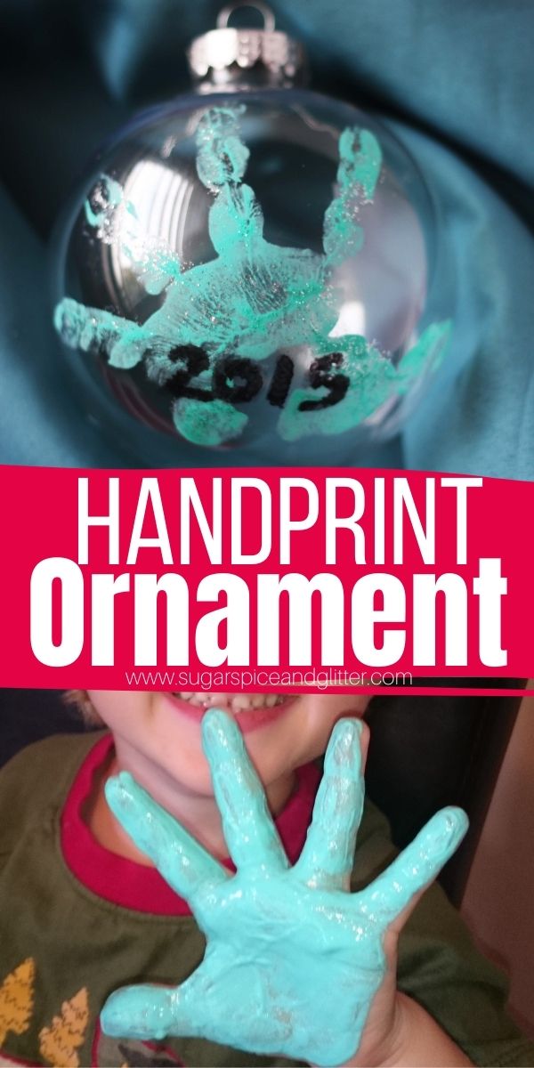 How to make a Christmas Handprint Ornament with kids, a special Christmas keepsake you will cherish for years to come. These homemade ornaments would also make a cute grandparent gift