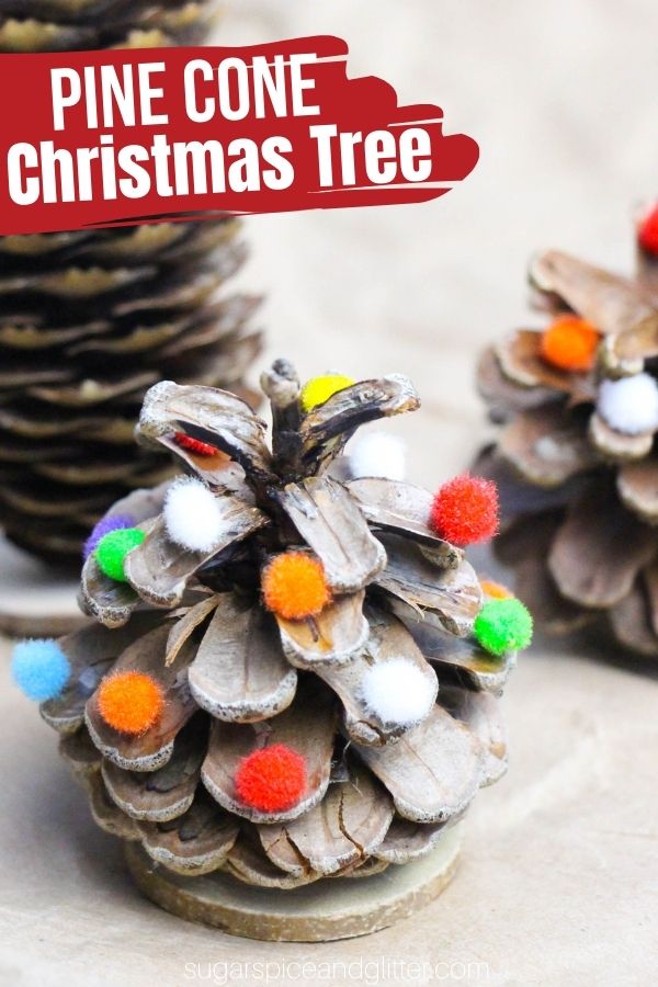 A simple pine cone craft for kids, these Pine Cone Christmas Trees are a classic Christmas craft that kids will love getting to make after they go on a pine cone scavenger hunt! Bonus: it helps develop fine motor skills while they are crafting.