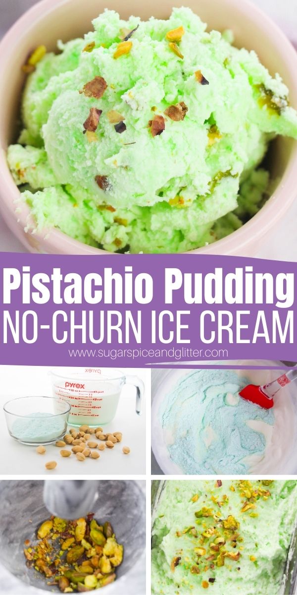 How to make pistachio ice cream with just 3 ingredients. This no machine ice cream recipe is creamy, luscious and full of pistachio flavor - without the price tag of gourmet pistachio ice cream