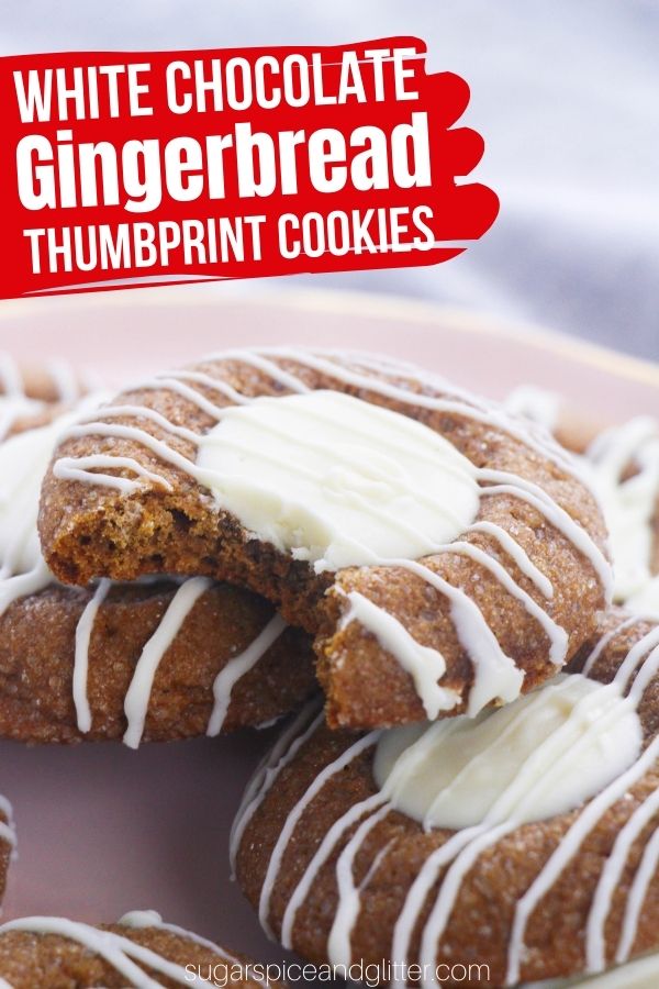 White Chocolate Thumbprint Gingerbread Cookies (with Video)
