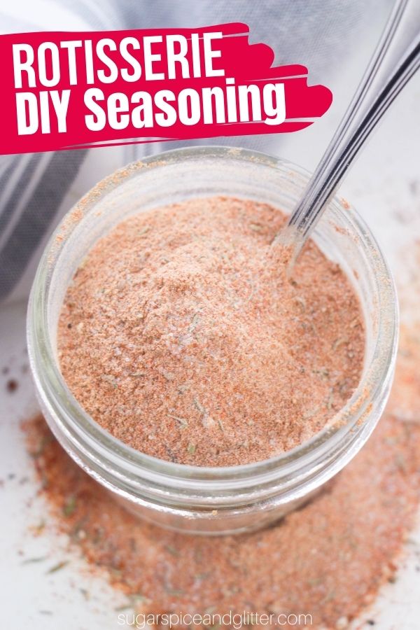 How to make your own rotisserie seasoning for delicious chicken, steak and veggie recipes at home - without all of the sodium! This rotisserie seasoning recipe uses everyday spices to create a smoky, slightly spicy blend that will transform your chickens into deli-quality meals.