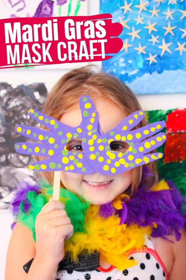 Mardi Gras Handprint Mask
