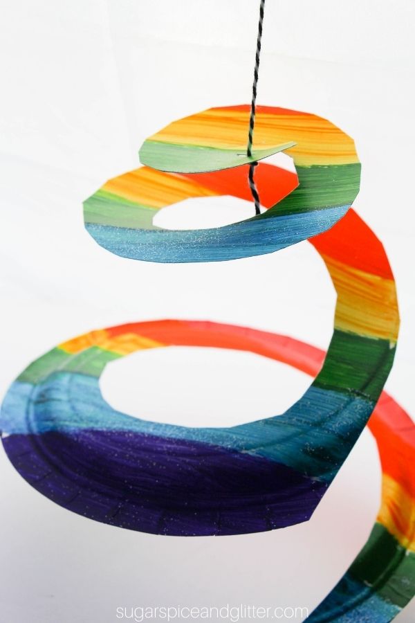 Rainbow Paper Plate Wind Spinner