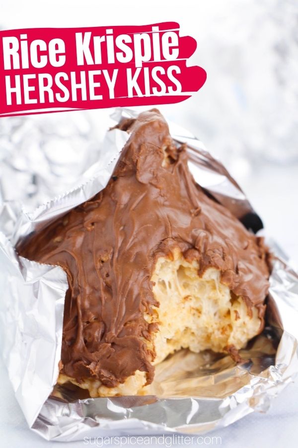 A fun homemade gift kids can make, these Giant Rice Krispie Hershey's Kisses are a delicious homage to the classic treat - perfect for the Hershey's fan in your life. Kids can write a special note to attach as the kiss tag, too!