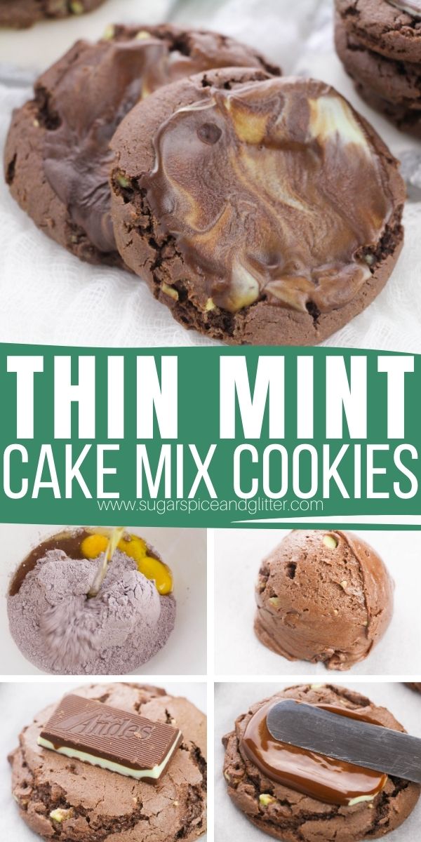 How to make the best ever Thin Mint Cookies, these Chocolate Cake Mix Cookies feature morsels of mint baking chips and are topped with a melty mint chocolate frosting that results in the ultimate mint chocolate flavor experience. The perfect mint chocolate cookie for St Patrick's Day or Christmas cookie exchanges