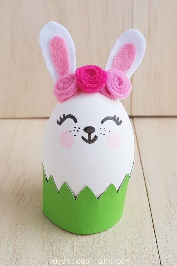 Easter Rabbit Decor Wooden Ornaments Cute Bunny Egg Decoration Craft Easter Gift 